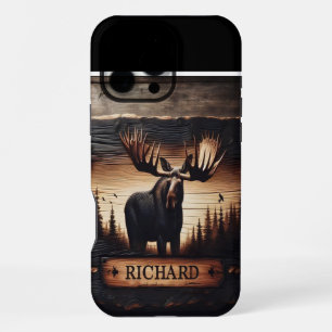 Moose Hout snijwerk Teken iPhone 16 Pro Max Hoesje