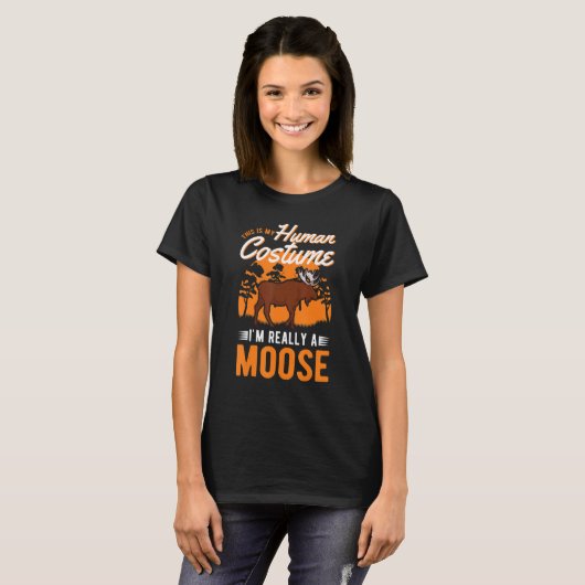 Moose Human Costume Halloween Moose T-shirt (Voorkant volledig)