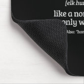 Moose Hunter Gift Funny Definition Elk Hunting Muismat (Hoek)