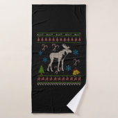 Moose Hunting Kerstmis Ugly Shirt Moose Kerstmis Badhanddoek (Badhanddoek)