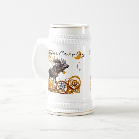 Moose Illustration Stein Bierpul (Voorkant links)