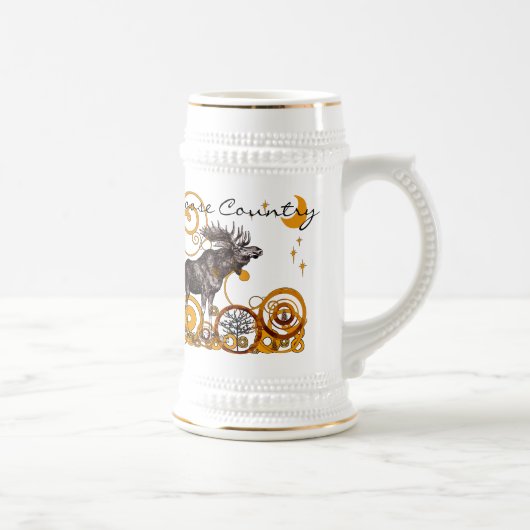 Moose Illustration Stein Bierpul (Rechts)