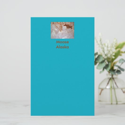 Moose in Alaska Stationery Briefpapier (Staand voorkant)