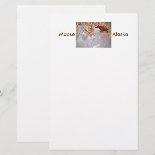 Moose in Alaska Stationery Briefpapier (Voorkant / Achterkant)