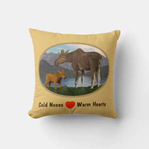 Moose in de Meadow Kussen