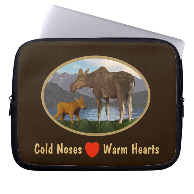 Moose in de Meadow Laptop Sleeve (Voorkant)