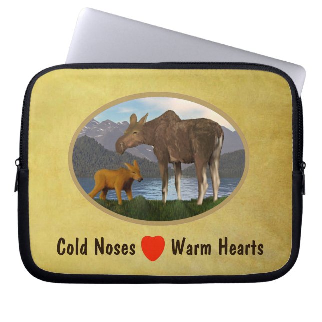 Moose in de Meadow Laptop Sleeve (Voorkant)