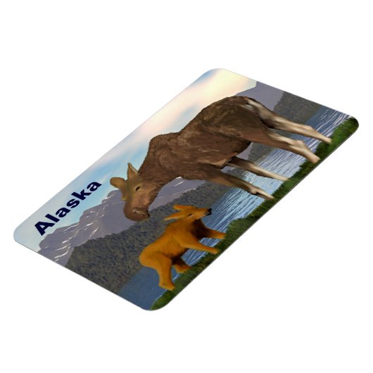 Moose in de Meadow Magneet (Linkerzijde)