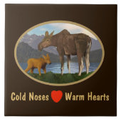 Moose in de Meadow Tegeltje (Voorkant)