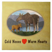 Moose in de Meadow Tegeltje (Voorkant)