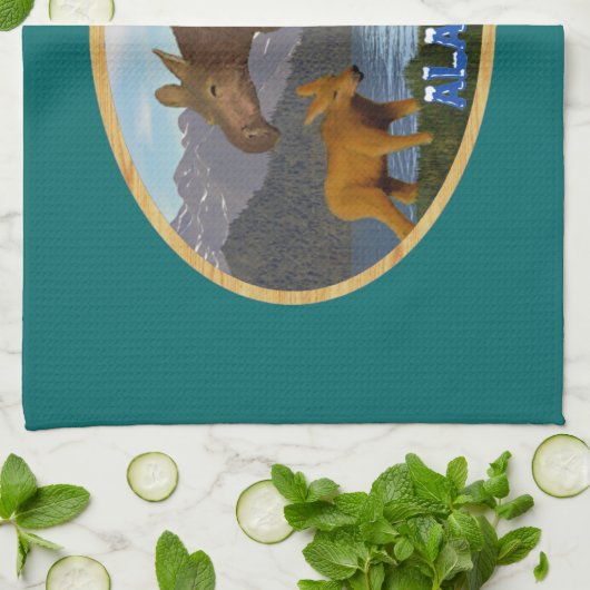 Moose in de Meadow Theedoek (Gevouwen)