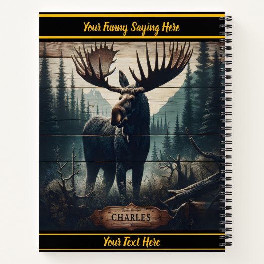 Moose in de schemerwildernis notitieboek (Achterkant)