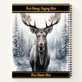 Moose in een besneeuwd bos notitieboek (Achterkant)