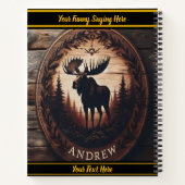 Moose in een duister bos notitieboek (Achterkant)
