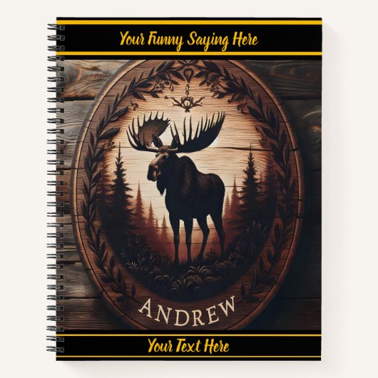 Moose in een duister bos notitieboek (Voorkant)