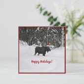 Moose in een kerstkaart met platte kerstkaart kaart (Staand voorkant)