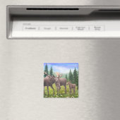 Moose in een noordelijk bos magneet (Insitu (Vaatwasser))