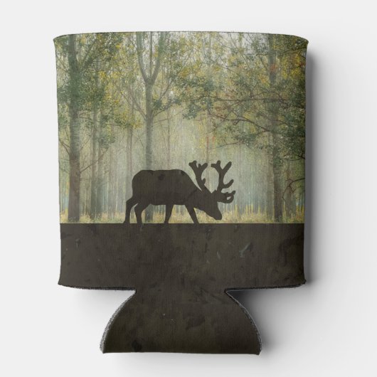 Moose in Forest Illustration Personalized Blikjeskoeler (Achterkant)