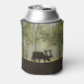 Moose in Forest Illustration Personalized Blikjeskoeler (Blikje Achterkant)