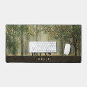 Moose in Forest Illustration Personalized Bureaumat (Keyboard & Muis)