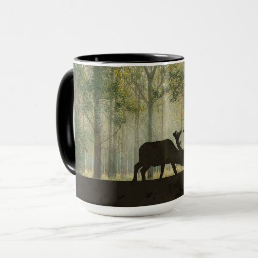 Moose in Forest Illustration Personalized Mok (Voorkant links)
