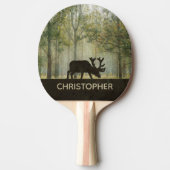 Moose in Forest Illustration Personalized Tafeltennisbatje (Voorkant)