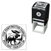 Moose in Forest Landscape Familienaam Este Datum Zelfinktende Stempel (In situ)