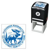 Moose in Forest Landscape Naam RET Adres #2 Zelfinktende Stempel (In situ)