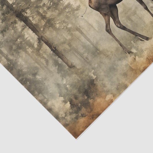 Moose in Forrest Tissuepapier (Detail)