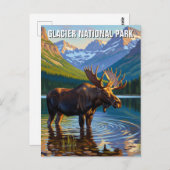 Moose in Glacier National Park Reizen Briefkaart (Voorkant / Achterkant)