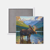 Moose in Glacier National Park Reizen Magneet (Voorkant / Achterkant)