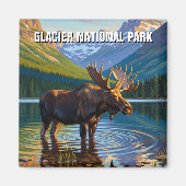 Moose in Glacier National Park Reizen Magneet (Voorkant)