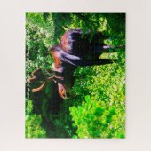 Moose in Grand Tetons. kerstcadeautjes Legpuzzel (Verticaal)