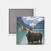 Moose in het Banff National Park in Canada Magneet (Voorkant / Achterkant)
