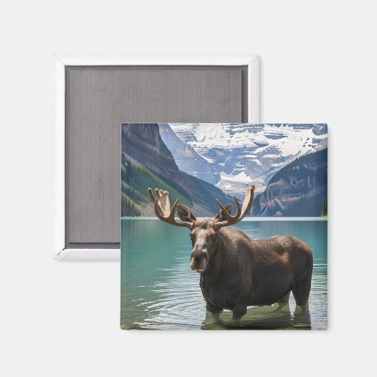 Moose in het Banff National Park in Canada Magneet (Voorkant / Achterkant)
