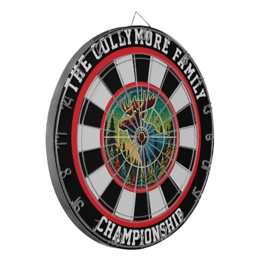 Moose in het bos Bullseye Dartbord (Voorkant Links)