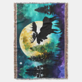 Moose in het bos Volle maan Deken (Voorkant Verticaal)
