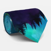 Moose in het bos Volle maan Stropdas (Opgerold)