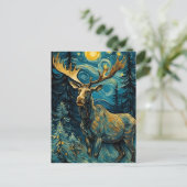 Moose in het dennenbos Van Gogh Briefkaart (Staand voorkant)