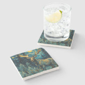 Moose in het dennenbos Van Gogh Stenen Onderzetter (Zijkant)