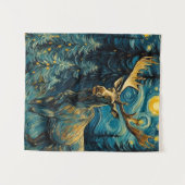 Moose in het dennenbos Van Gogh Wandkleed (Voorkant (horizontaal))