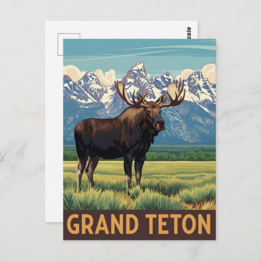 Moose in het Grand Teton National Park Briefkaart (Voorkant / Achterkant)