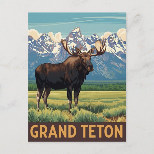  Moose in het Grand Teton National Park Briefkaart (Voorkant)
