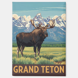  Moose in het Grand Teton National Park Magneet