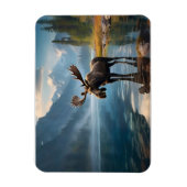 Moose in het meer magneet (Verticaal)