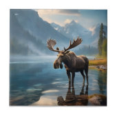 Moose in het meer tegeltje (Voorkant)