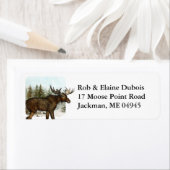 Moose in het Sneeuw  Forest Vakantie Etiket (Insitu)