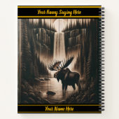 Moose in kalme wateren onder maanlicht notitieboek (Achterkant)