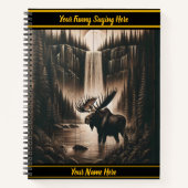 Moose in kalme wateren onder maanlicht notitieboek (Voorkant)