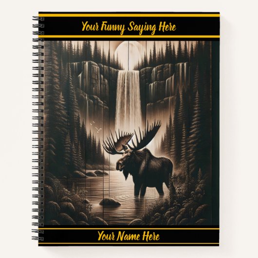 Moose in kalme wateren onder maanlicht notitieboek (Voorkant)